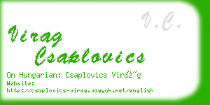 virag csaplovics business card